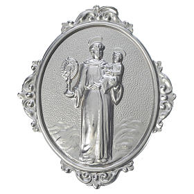 Medalhão de irmandade latão Santo António com Menino e ostensório