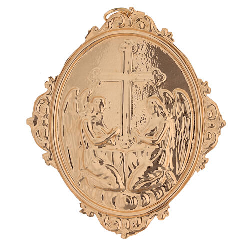 Médaille de confrérie laiton Anges avec croix 3