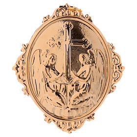 Medaglione per confraternite Angeli con croce ottone s1
