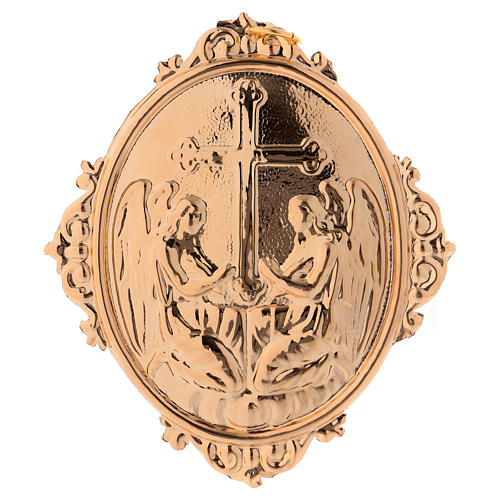 Medaglione per confraternite Angeli con croce ottone 1