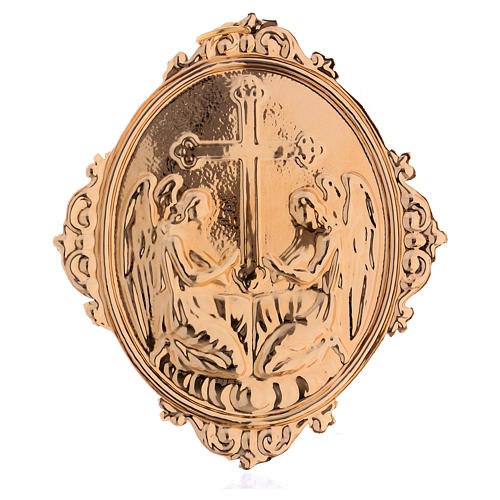 Medaglione per confraternite Angeli con croce ottone 2