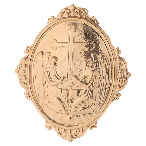 Medalion dla konfraterni Anioły z krzyżem mosiądz 1