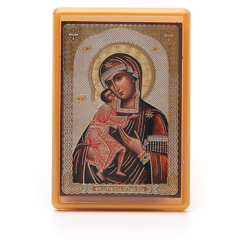 Plexiglas-Magnet aus Russland mit Madonna von Fjodorowskaja, 10 x 7 1