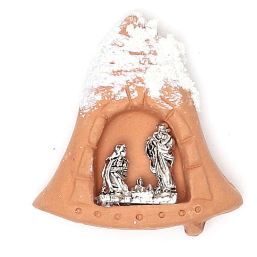 Magnet terracotta Nativity snow 1