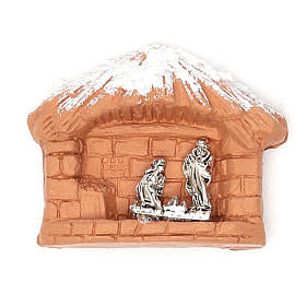 Magnet Heilige Familie Terrakotta mit Schnee