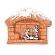 Magnet Heilige Familie Terrakotta mit Schnee s1