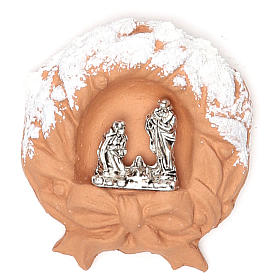 Magnet terracotta Wreath snow