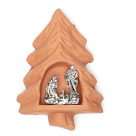 Magnet Heilige Familie im Tannenbaum Terrakotta
