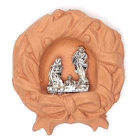 Magnet Heilige Familie im Girlande Terrakotta s1