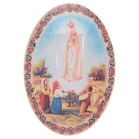 Aimant en verre ovale avec Notre-Dame de Fatima