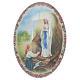 Imán de vidrio ovalado con Virgen de Lourdes s1