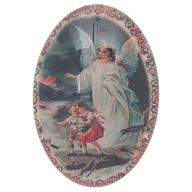 Íman em vidro oval com Anjo da Guarda
