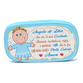 Imanes de los Santos, Virgen y Papa: Imán de madera Ángel de Dios Azul