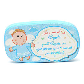 Magnets religieux: Aimant en bois Ange Gardien bleu Magnets religieux: Aimant en bois Ange Gardien bleu