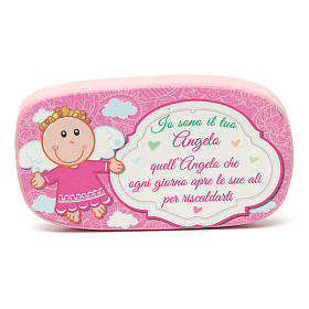 Magnets religieux: Aimant en bois Ange Gardien rose Magnets religieux: Aimant en bois Ange Gardien rose