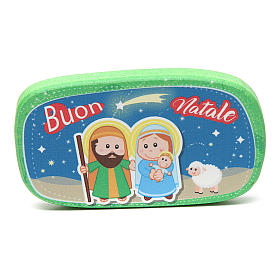 Ímanes de Santos, Nossa Senhora e Papas: Íman em madeira Feliz Natal verde