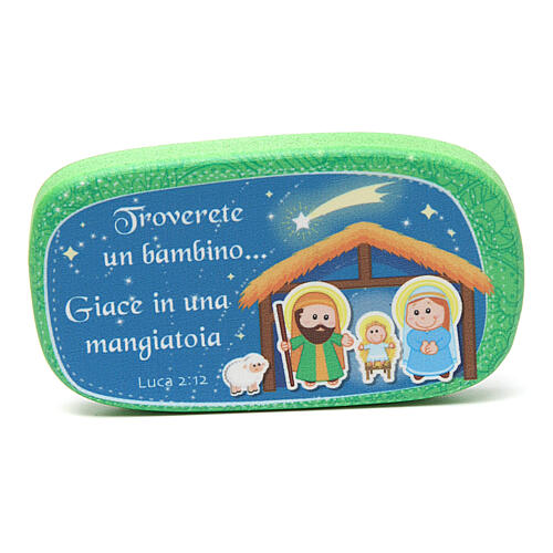 Holy Family wooden magnet, green 1