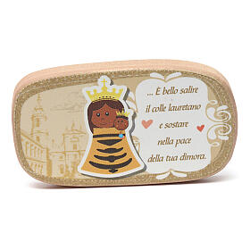 Our Lady of Loreto wooden magnet, beige