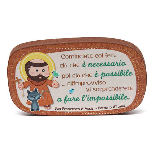 St Francis of Assisi wooden magnet 1