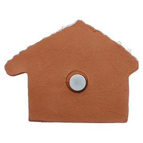 Magnete in terracotta Deruta Capannina con Natività s3