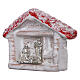 Colorful house with Nativity Deruta terracotta magnet s2