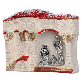 Magnet aus Terrakotta von Deruta mit arabischer Landschaft und Christi Geburt