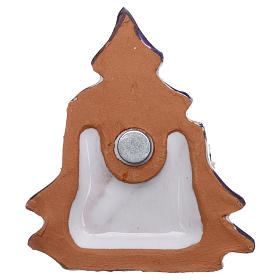 Magnete capannina e albero di Natale con Natività in terracotta Deruta s3
