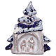 Terracotta magnet hut and Christmas tree with Nativity Deruta s1