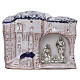 Magnet aus Terrakotta von Deruta mit Häuschen und Christi Geburt  s1
