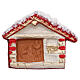 Red hut with Nativity Deruta terracotta magnet s1