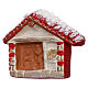 Red hut with Nativity Deruta terracotta magnet s2