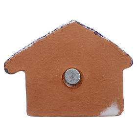 Magnete terracotta Deruta capanna con Natività s3
