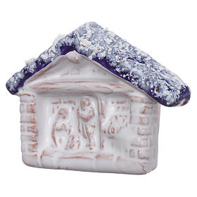 Deruta terracotta magnet hut with Nativity