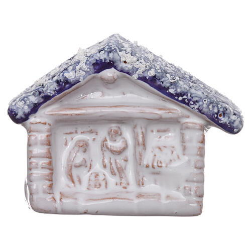 Deruta terracotta magnet hut with Nativity 1