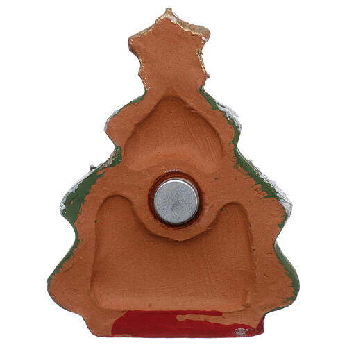 Magnet aus Terrakotta von Deruta mit Weihnachtsbaum und Christi Geburt 3