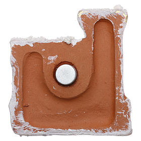 Calamita in terracotta Deruta con castello color bianco e oro e Natività  s3