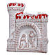 Imán de terracota Deruta con castillo y Natividad color blanco y rojo s2