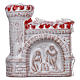 Calamita in terracotta Deruta con castello e Natività color bianco e rosso  s1
