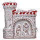 Magnet of Deruta terracotta white and red castle with Nativity s1