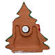 Terracotta magnet snowy Christmas tree with house and Nativity Deruta s3