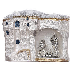 Deruta terracotta magnet white landscape with Nativity