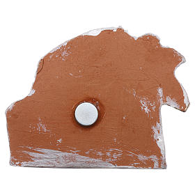 Calamita con palma dorata e Natività in terracotta Deruta s3