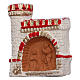 Magnet with red and gold castle and Nativity Scene in Deruta Terracotta s2