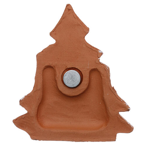 Magnet aus Terrakotta von Deruta in Form eines Weihnachtsbaums mit Christi Geburt 3
