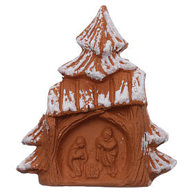 Magnet Christmas tree with Nativity terracotta Deruta