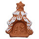 Magnet snowy Christmas tree with Nativity Scene in Deruta terracotta s1