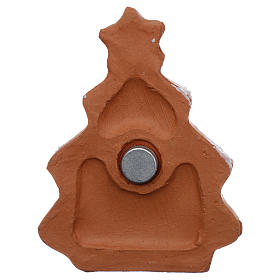 Magnete Albero di natale innevato e scena Natività terracotta Deruta s3