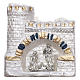 Magnet with white castle and Nativity Scene in Deruta terracotta  s1