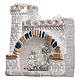 Magnet with white castle and Nativity Scene in Deruta terracotta  s2