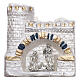 Nativity in a white castle terracotta magnet Deruta s1